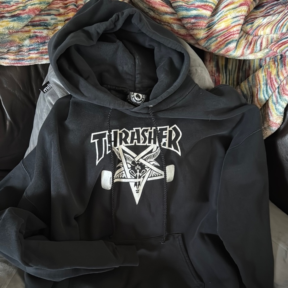 Thrasher Black Graphic Hoodie Sweatshirt